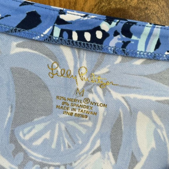Lilly Pulitzer Karina Tunic Top Sz M Blue Chilly Lilly UPF 50+ You're The Zest - Picture 7 of 7